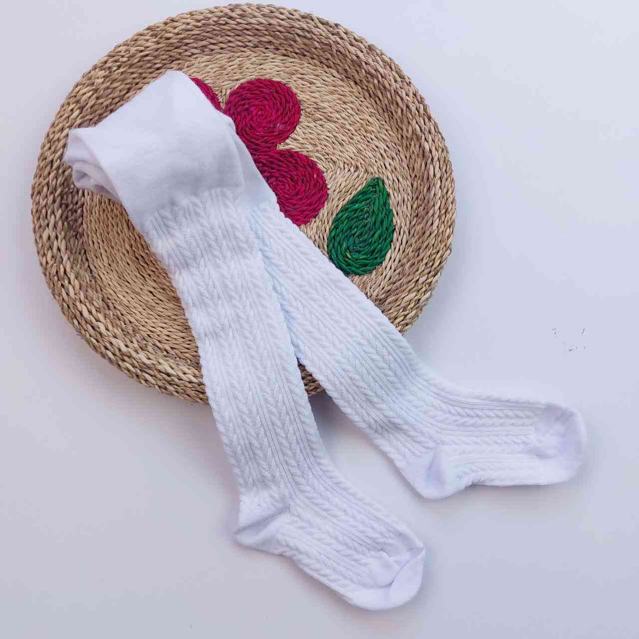 جوراب شلواری سفید گندمی